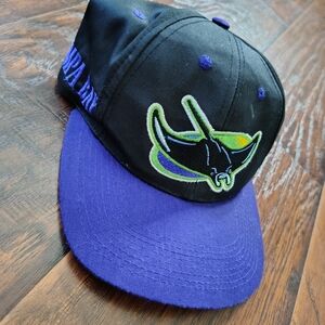 Retro MLB Tampa Bay Devil Rays black and purple snapback cap hat active wear